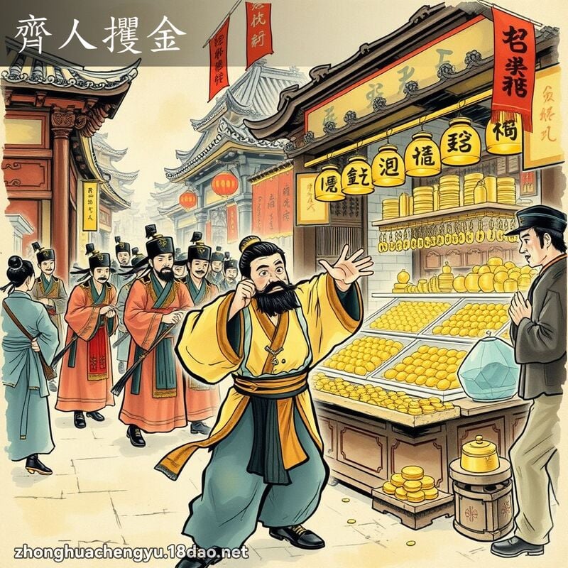 Tề nhân quắc kim (齐人攫金)
