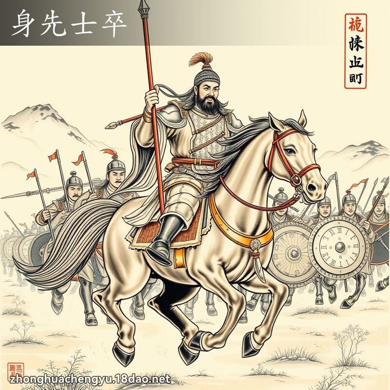 Thân tiên sĩ tốt (身先士卒)