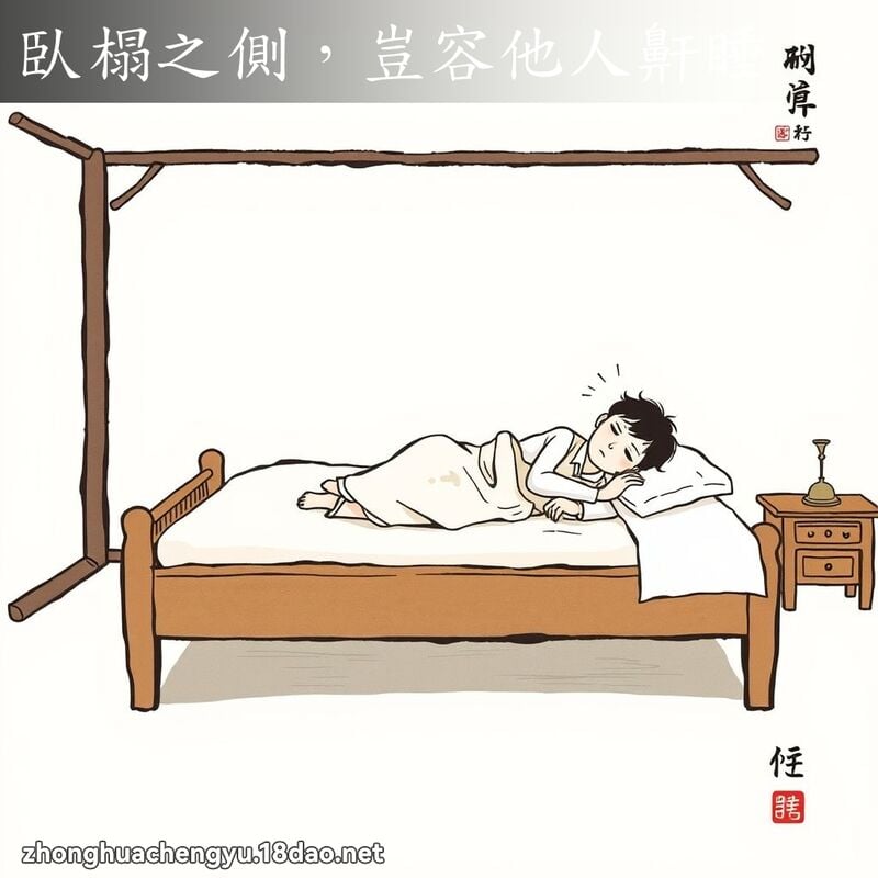 Ngọa tháp chi trắc, khởi dung tha nhân hàn thụy (卧榻之侧，岂容他人鼾睡)