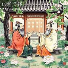 Đề chưởng nhi đàm (抵掌而谈)