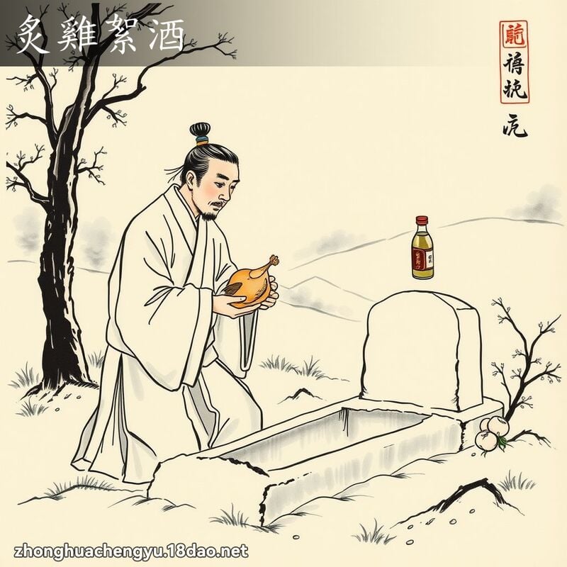 Chích kê nhứ tửu (炙鸡絮酒)