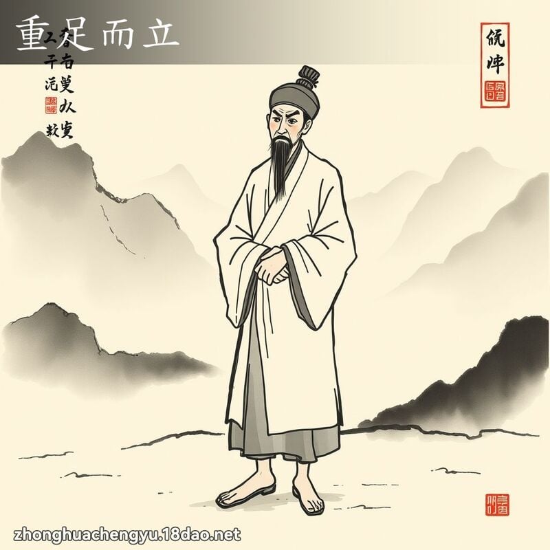 Trọng túc nhi lập (重足而立)