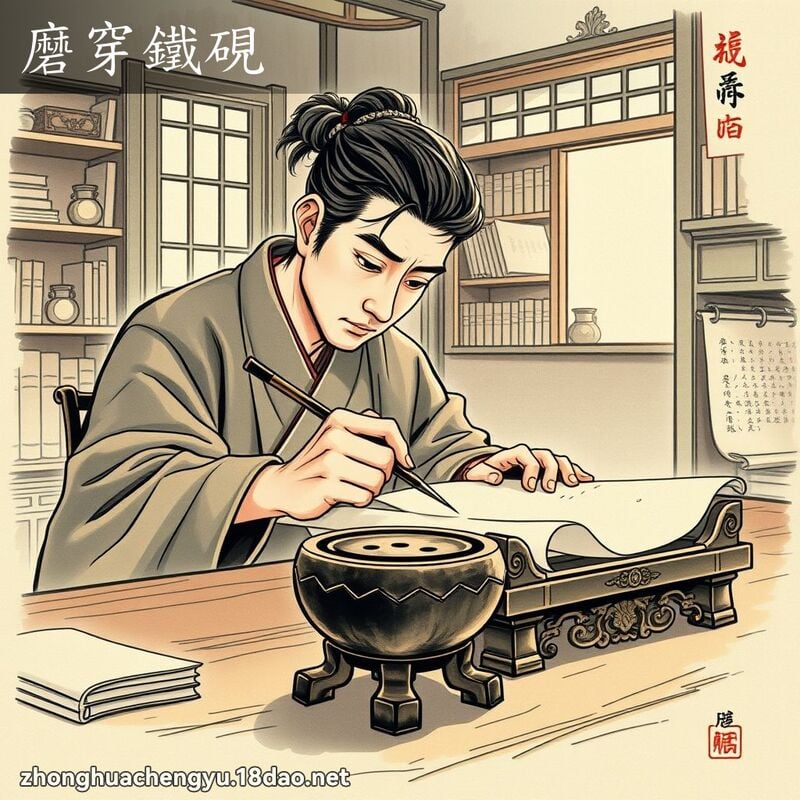 Thiết nghiễn ma xuyên (铁砚磨穿)