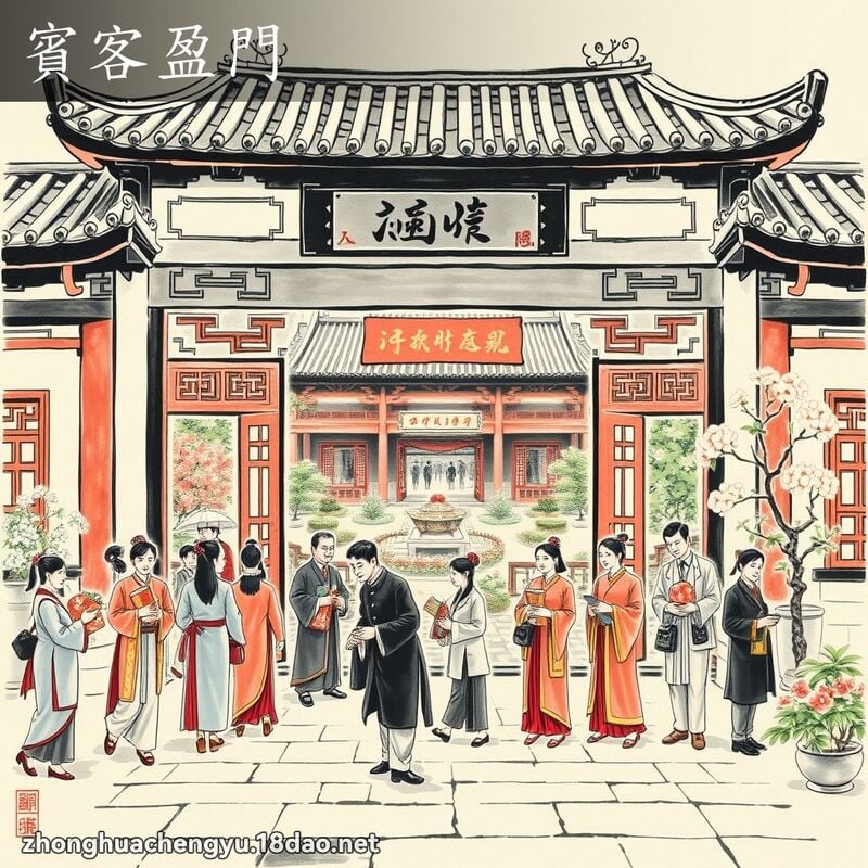 Tân khách doanh môn (宾客盈门)