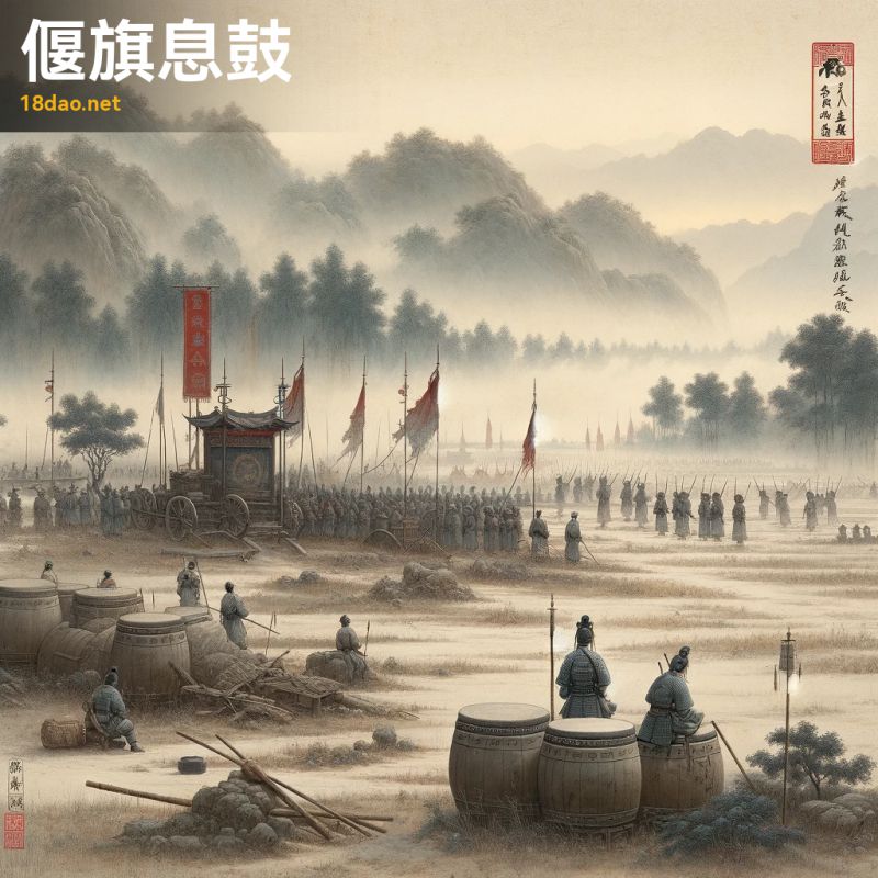 Yển kì tức cổ (偃旗息鼓)